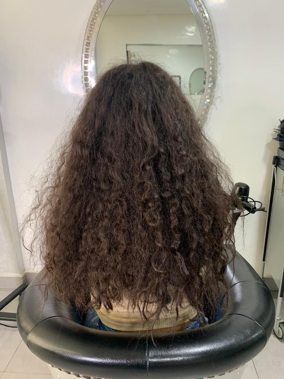 Transformation 5 : cheveux avant la prestation