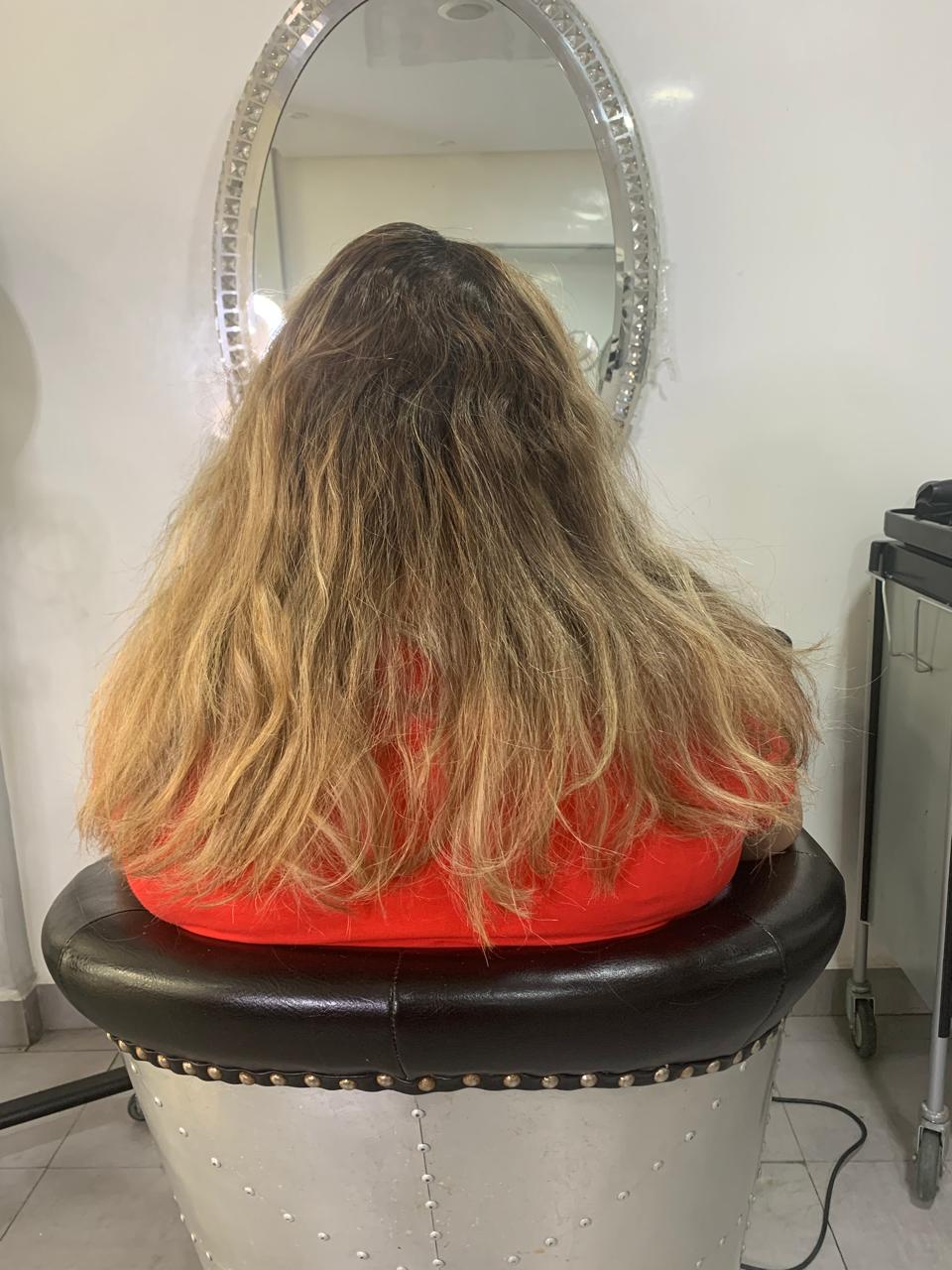 Transformation 6 : cheveux avant la prestation