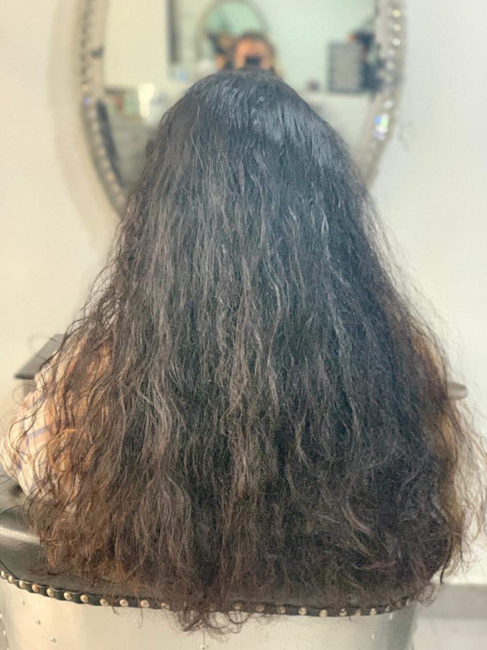Transformation 7 : cheveux avant la prestation